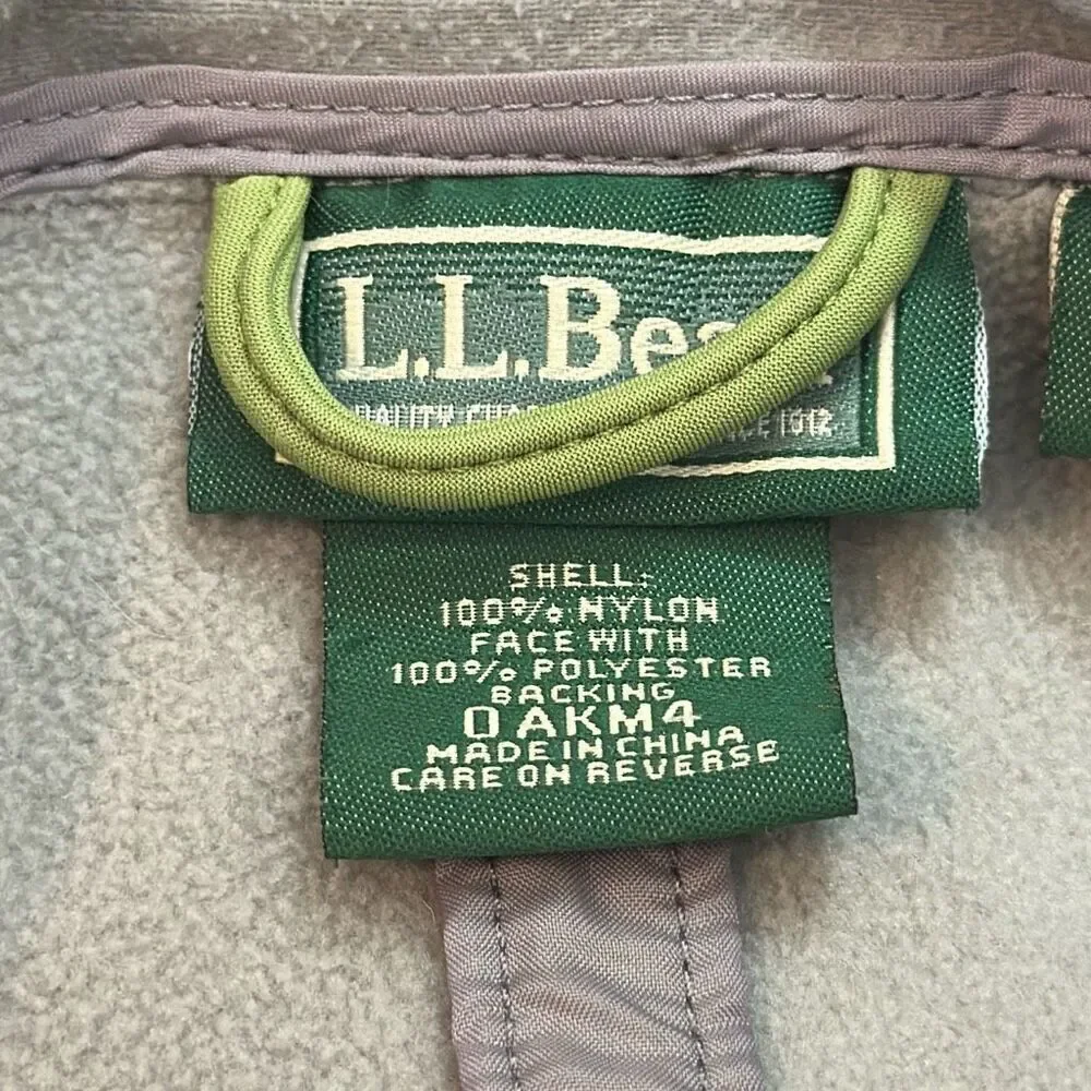LL BEAN Soft Shell Windstopper Fleece Lined Nylon Jacket Zip Women M Green 0AKM4